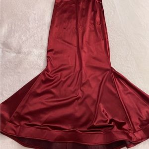 Burgundy Off The Shoulder Flare Bottom Prom Dress (altered)
